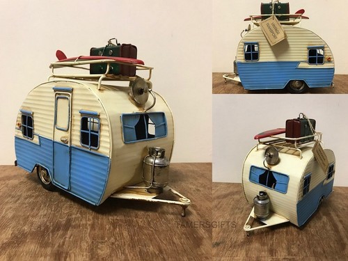 Vintage effect metal tin - tin, cream